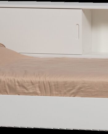Enkeltseng Woood Carter Sengeramme  Råhvid Fyrretræ  Integreret Opbevaring  Til Madras 90x200 Cm  Fsc