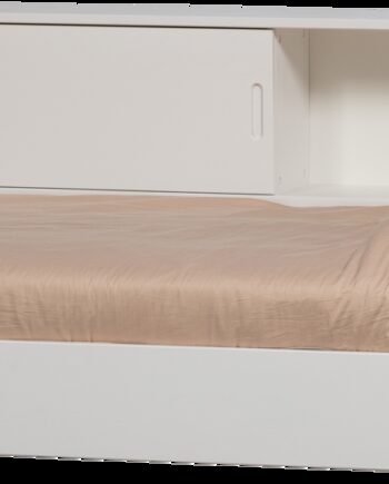 Enkeltseng Woood Carter 90x200 Cm Hvidlakeret Fyrretræ Med Opbevaring  Fsc-certificeret