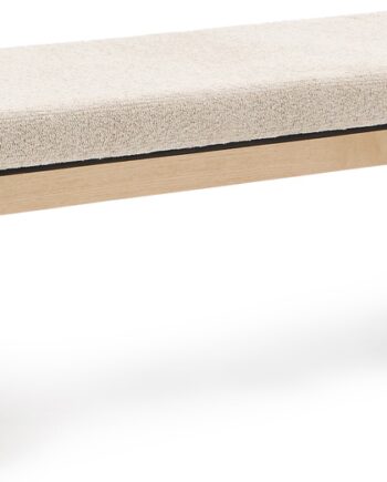 Entrébænk Kave Home Topaz 150 Cm Polstret Chenille Beige Med Fsc Asketræ Stel