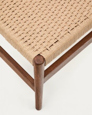Entrébænk Kave Home Zaide   Fsc-certificeret Massivt Egetræ Med Håndvævet Papirsnor 120ã 45ã 45 Cm