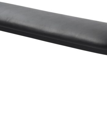Entrébænk Nordique Design Gain Polstret   Sort Kunstlæder Med Metalstel 140x36x47   Cm
