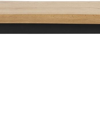 Entrébænk Nordique Design Oliveto   Massivt Egetræ Og Sort Metal  180ã 34ã 45 Cm