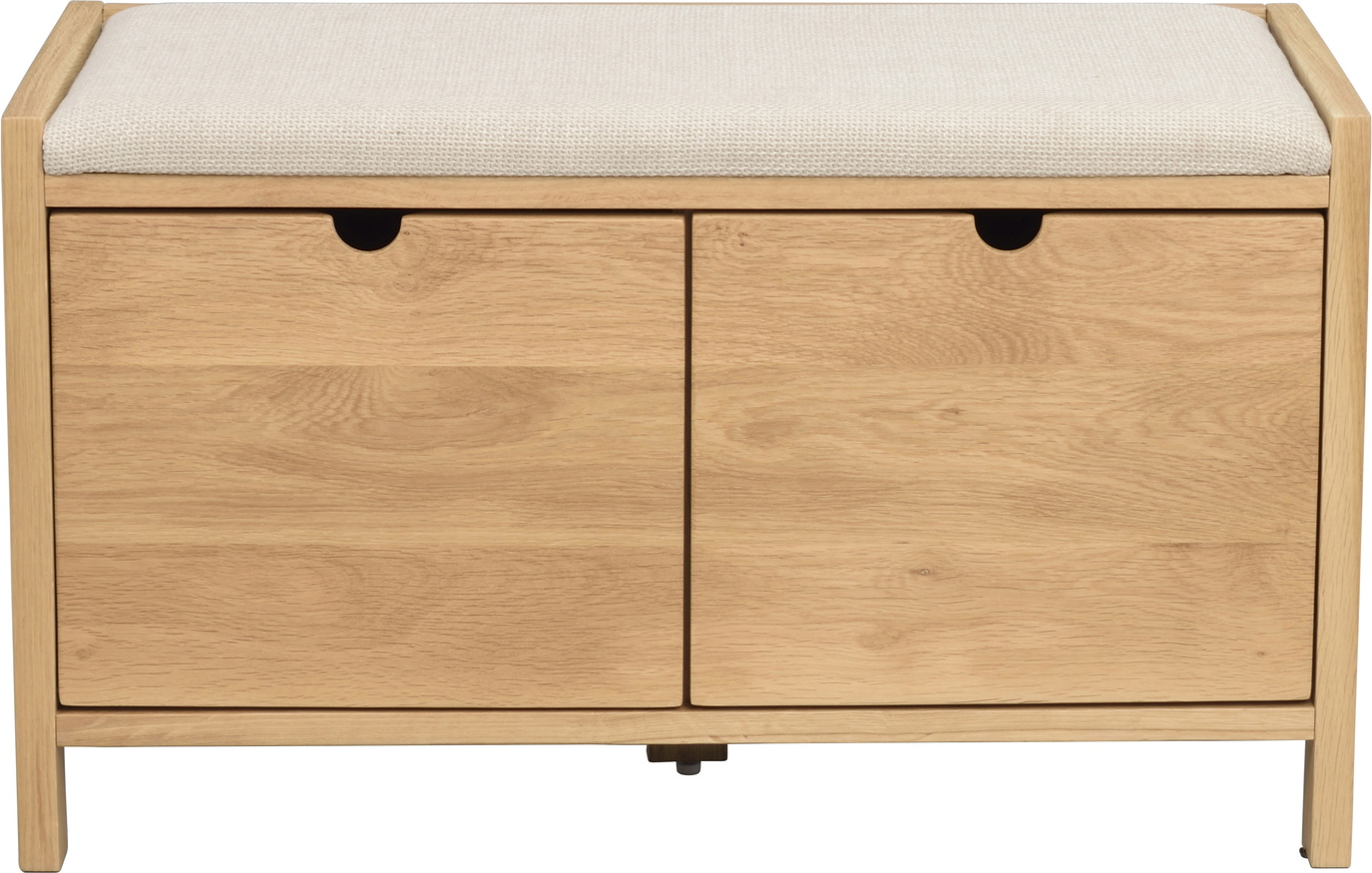 Entrébænk Rowico Hillmond   Lakeret Egetræ Og Beige Fabb Bjørn Polyester Med   Skuffer