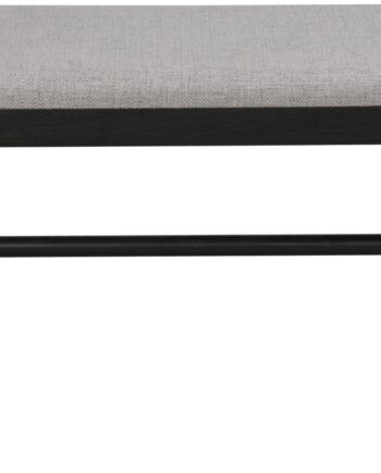 Entrébænk Rowico Milford   Sort Lakeret Massiv Egetræ Med Lysegråt Polyesterbetræk H46ã B80ã D40 Cm