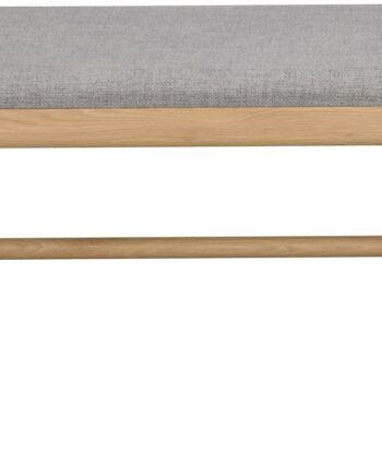 Entrébænk Rowico Milford Skandinavisk Design   Massivt Egetræ Med Polstret Gråt Sæde H46ã B80ã D40 Cm