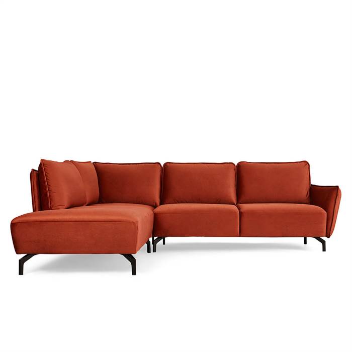 Erling Christensen Møbler Bella Hjørnesofa Orange Velour Højrevendt : Erling Christensen Møbler : Erling Christensen Møbler