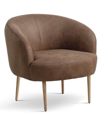 Erling Christensen Møbler Conrad Lounge Chair Almond Læder Natur Træ : Erling Christensen Møbler  : Erling Christensen Møbler