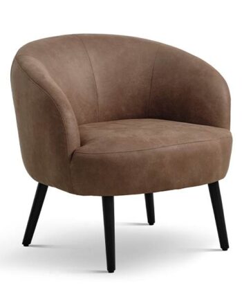 Erling Christensen Møbler Conrad Lounge Chair Almond Læder Sort Træ : Erling Christensen Møbler  : Erling Christensen Møbler