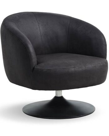 Erling Christensen Møbler Conrad Lounge Chair Onyx Black Læder Metal Trumpetfod Sort : Erling Christensen Møbler  : Erling Christensen Møbler