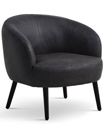 Erling Christensen Møbler Conrad Lounge Chair Onyx Black Læder Sort Træ : Erling Christensen Møbler  : Erling Christensen Møbler