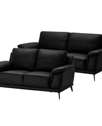 Erling Christensen Møbler Dortmund Sofasæt   Sort Læder       Pers  : Erling Christensen Møbler  : Erling Christensen Møbler