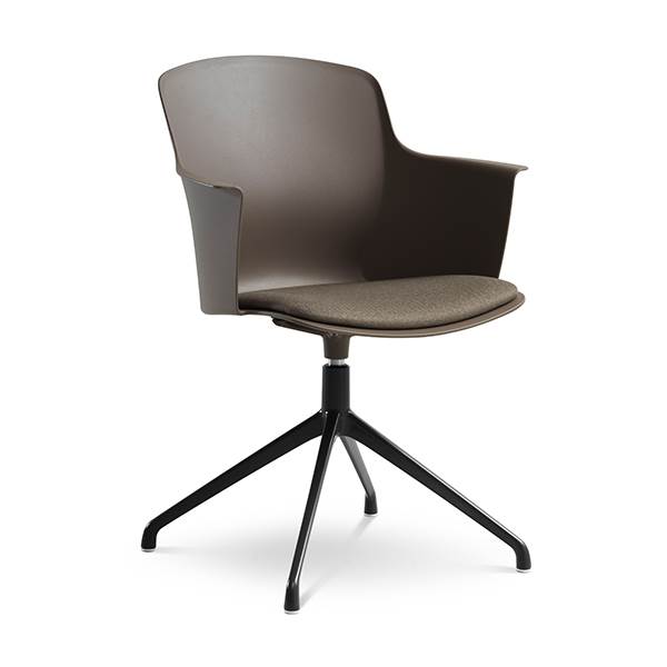 Erling Christensen Møbler Mia Dining Chair   Armlæn   Pude Brun Svirvel Sort : Erling Christensen Møbler  : Erling Christensen Møbler