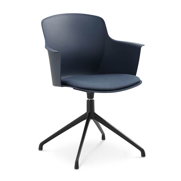 Erling Christensen Møbler Mia Dining Chair   Armlæn   Pude Denim Svirvel Sort : Erling Christensen Møbler  : Erling Christensen Møbler