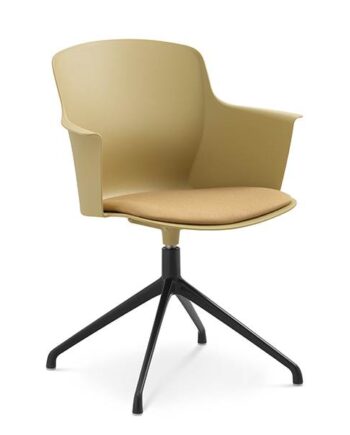 Erling Christensen Møbler Mia Dining Chair   Armlæn   Pude Gul Svirvel Sort : Erling Christensen Møbler  : Erling Christensen Møbler