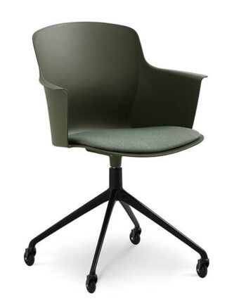 Erling Christensen Møbler Mia Dining Chair   Armlæn   Pude Oliven Hjul : Erling Christensen Møbler  : Erling Christensen Møbler
