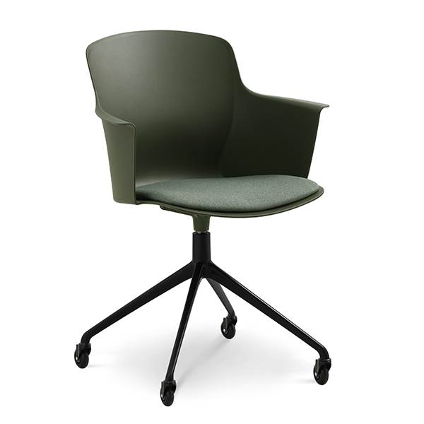 Erling Christensen Møbler Mia Dining Chair   Armlæn   Pude Oliven Hjul : Erling Christensen Møbler  : Erling Christensen Møbler