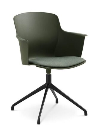 Erling Christensen Møbler Mia Dining Chair   Armlæn   Pude Oliven Svirvel Sort : Erling Christensen Møbler  : Erling Christensen Møbler