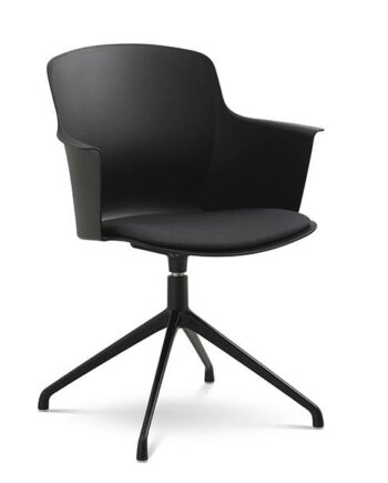 Erling Christensen Møbler Mia Dining Chair   Armlæn   Pude Sort Svirvel Sort : Erling Christensen Møbler  : Erling Christensen Møbler