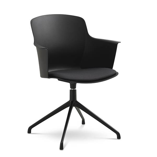 Erling Christensen Møbler Mia Dining Chair   Armlæn   Pude Sort Svirvel Sort : Erling Christensen Møbler  : Erling Christensen Møbler