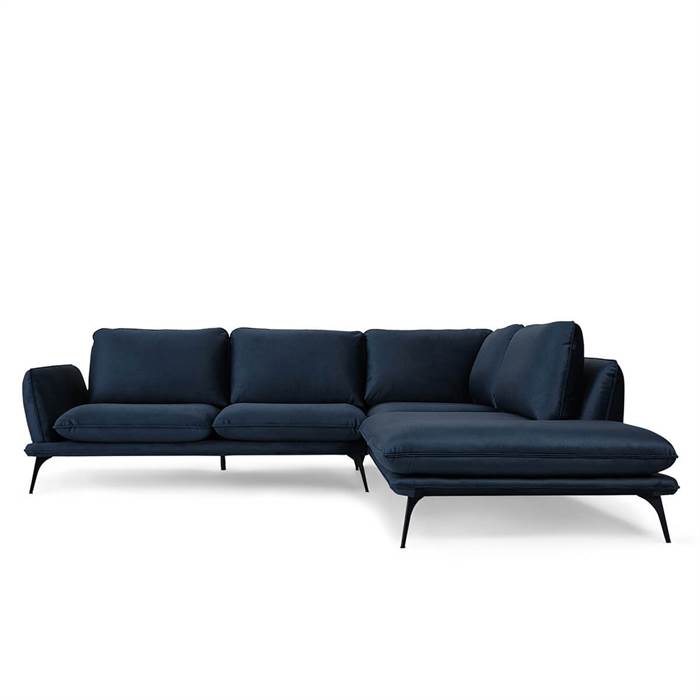 Erling Christensen Møbler Portimao Hjørnesofa Mørkeblå Velour Højrevendt : Erling Christensen Møbler : Erling Christensen Møbler