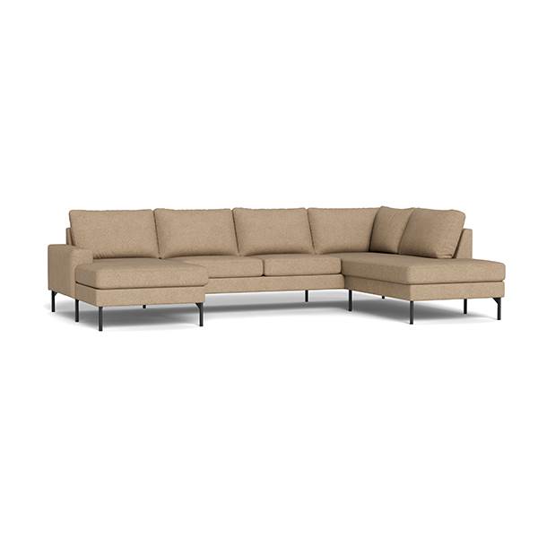 Sindal Sofa Med Chaiselong Og Open-end Beige Brown