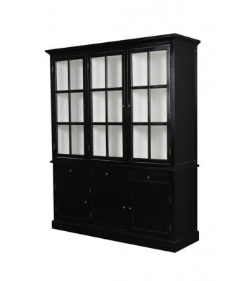 Falster Vitrineskab 195x160x50 Cm Sort Hvid