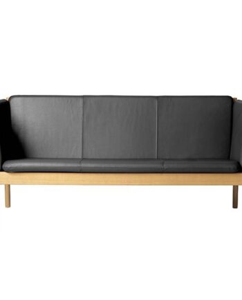 Fdb Møbler J149   Pers  Sofa Sort Læder  : Erling Christensen Møbler