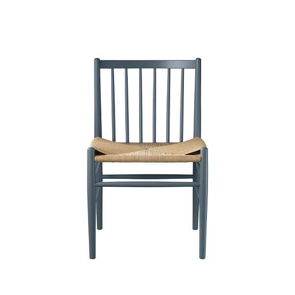 Fdb Møbler J80 Spisebordsstol  Svanemærket Bøg  Blue Grey Med Fletsæde  : Erling Christensen Møbler