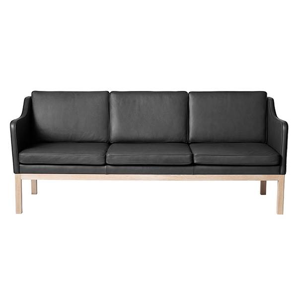 Fdb Møbler L43 Mogens Koch   Pers  Sofa Sort Læder  : Erling Christensen Møbler
