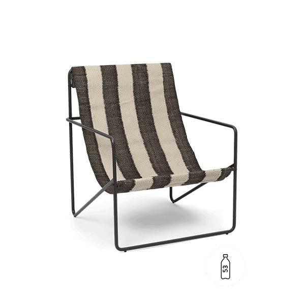 Ferm Living Desert Lounge Chair Black Off-white Chocolate