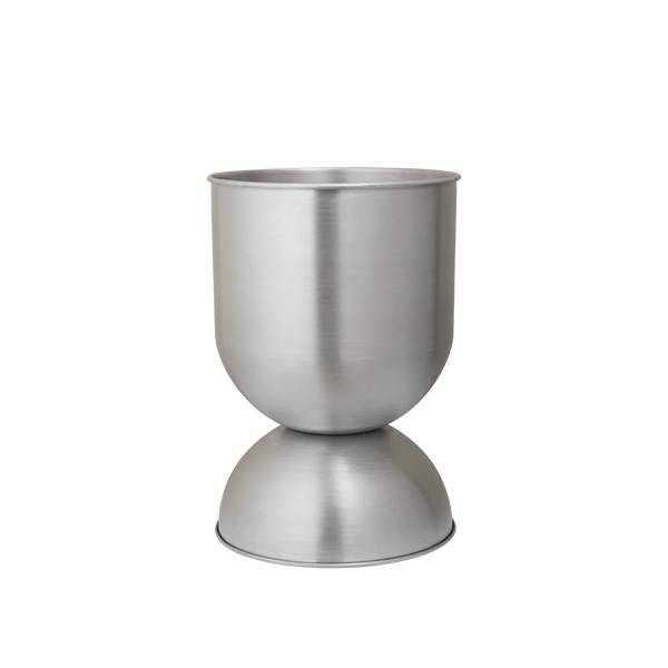 Ferm Living Hourglass Pot  Medium Aluminium  : Erling Christensen Møbler