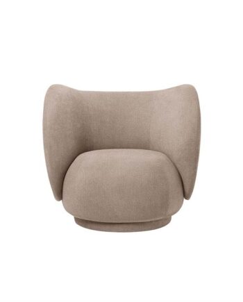 Ferm Living Rico Lounge Chair Swivel Brushed Warm Grey  : Erling Christensen Møbler