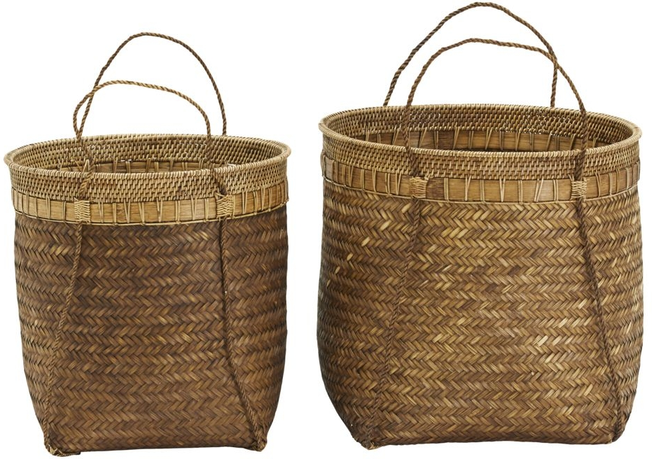 Flettet Opbevaringskurv ø45 Cm House Doctor Balie Håndvævet Bambus Og Rattan Natur