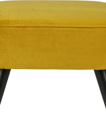 Fodskammel Woood Sara   Okkergul Fløjlsblød Polyester  H41ã L56ã B36 Cm
