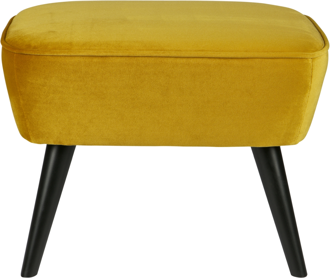 Fodskammel Woood Sara Okkergul Fløjlsblød Polyester H41ã L56ã B36 Cm