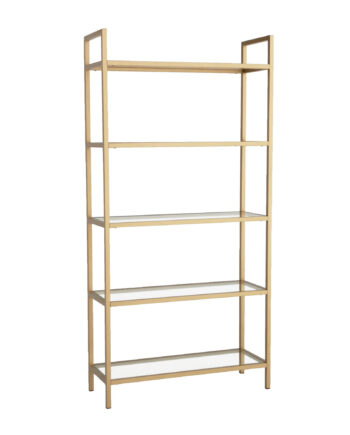 Funzi Living K101 Bogreol       Hylder Hærdet Glas Og Guld Metal
