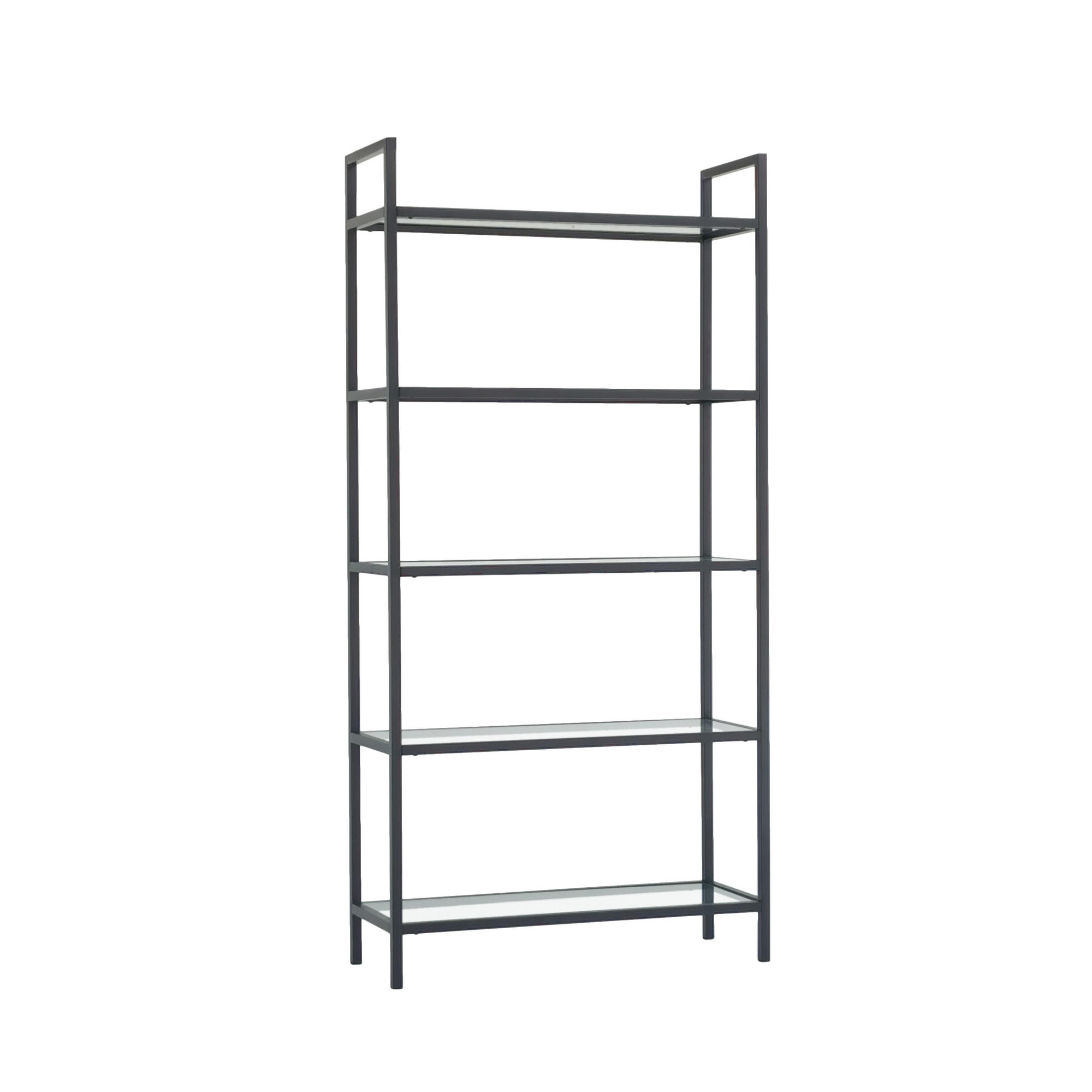 Funzi Living K100 Bogreol Hylder Hærdet Glas Og Sort Metal