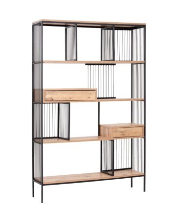 Funzi Living Tokyo Bogreol       Skuffer Brun Melamin Og Sort Metal