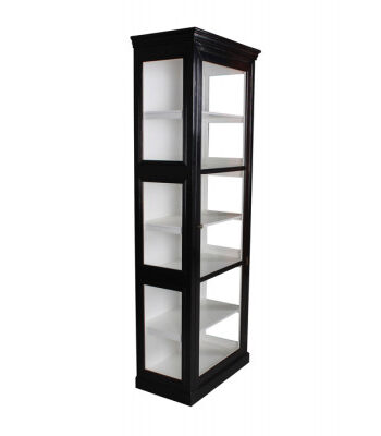 Fur Vitrineskab 212x84x44 Cm Sort Hvid