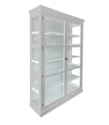 Fyn Vitrineskab 212x148x44 Cm Lysgrå Hvid