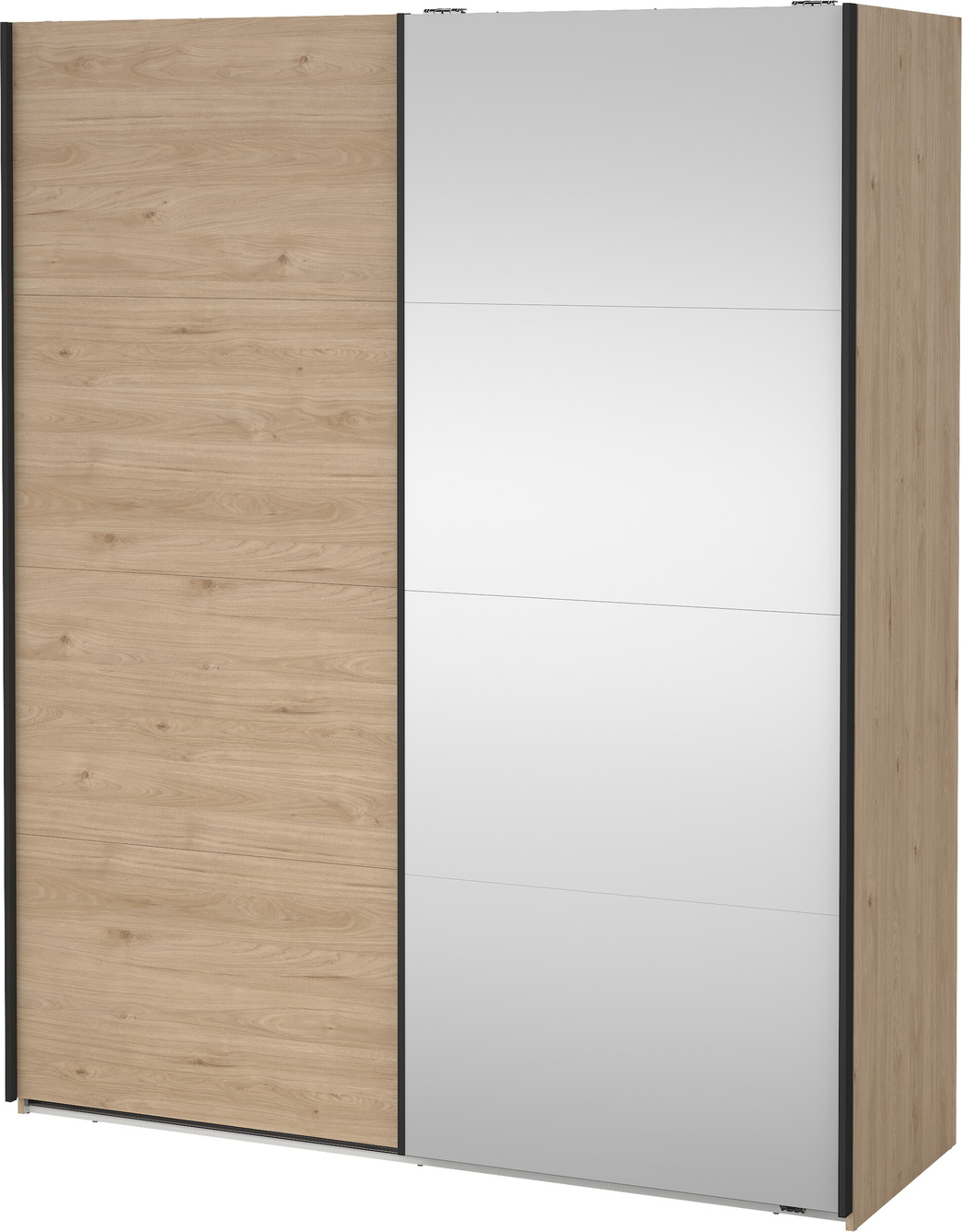 Garderobeskab Vesterholm Arden Skydedør Spejldør Jackson Hickory H220ã B178ã D66 Cm