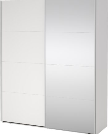 Garderobeskab Vesterholm Arden   Skydedøre   Med Spejl H220ã B178ã D66   Cm Hvid Spejl Fsc Spånplade