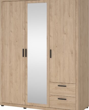 Garderobeskab Vesterholm Ena     Låger  Fuldlængdespejl    Skuffer  Jackson Hickory  H201ã B154ã D60 Cm