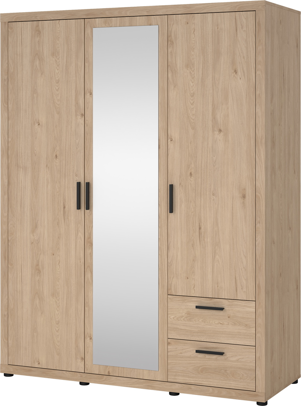 Garderobeskab Vesterholm Ena Låger Fuldlængdespejl Skuffer Jackson Hickory H201ã B154ã D60 Cm