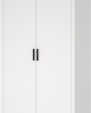 Garderobeskab Vesterholm Ena  -dørs Hvid H200ã B105ã D60 Cm Vægmonteret Antivælte