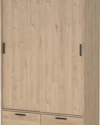Garderobeskab Vesterholm Liva   Døre   Skuffer Justerbare Hylder Jackson Hickory H200ã B121ã D60 Cm Fsc