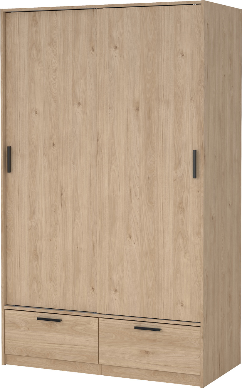 Garderobeskab Vesterholm Liva Døre Skuffer Justerbare Hylder Jackson Hickory H200ã B121ã D60 Cm Fsc