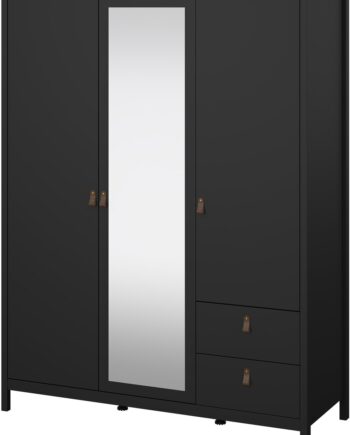 Garderobeskab Vesterholm Lunor   Døre   Skuffer  Mat Sort  H199ã B150ã D58 Cm  Fsc Danmark