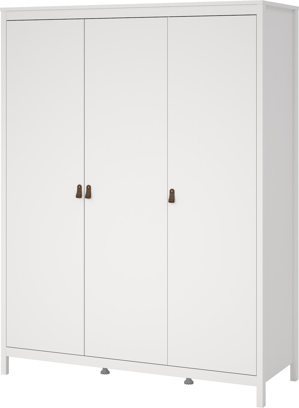 Garderobeskab Vesterholm Lunor -dørs Hvid H199ã B150ã D58 Cm Fsc Hylder Justerbare Tøjstang Lædergreb