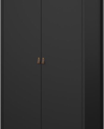 Garderobeskab Vesterholm Lunor  -dørs  Mat Sort H199ã B102ã D58 Cm  Fsc-certificeret    Hylder   Tøjstang